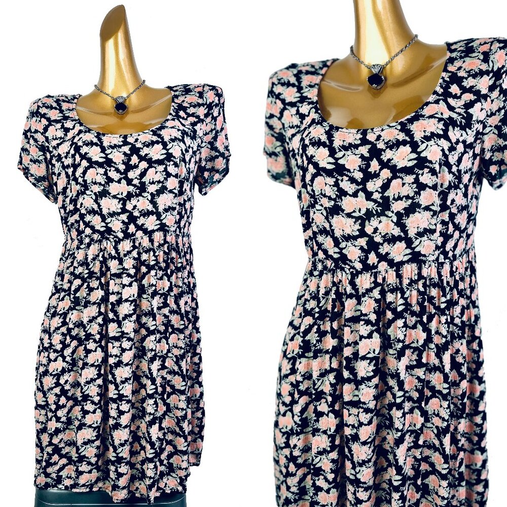 Vintage 90s floral grunge dress cottagecore prairie midi sundress